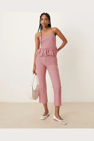 MANGO Capri-bukser med rødt gingham-tern - Del af sæt