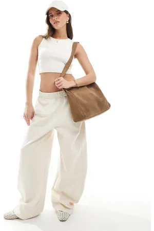 Stradivarius STR - joggingbukser med barrel-ben-Neutral