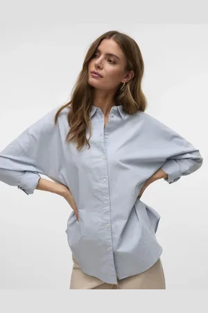 VERO MODA Lyseblå Oxford-skjorte