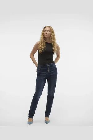 VERO MODA Mellemblå jeans med lige pasform i denim