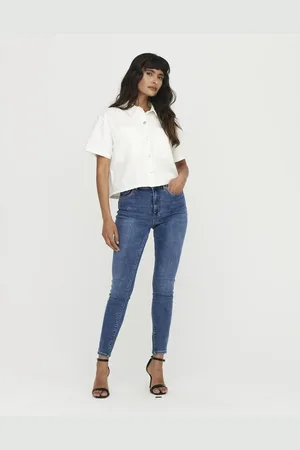 ONLY Mellemblå jeans i denim i skinny fit