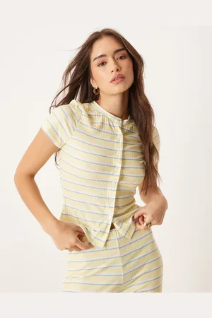 ASOS Kortærmet cardigan med striber - Del af sæt