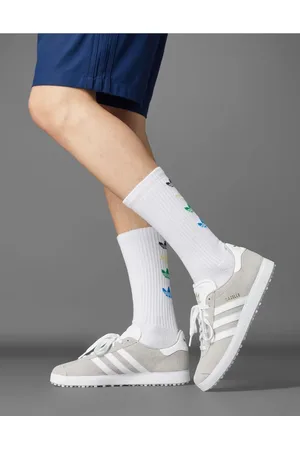 adidas Adidas Originals - Gazelle - Grå golfsko uden pigge med guldfarvede detaljer