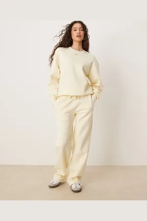 Gina Tricot Mix og match - Løstsiddende og lysegule joggingbukser med lige ben