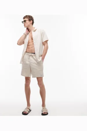 Rhythm Classic - Cremehvide shorts i hørblanding