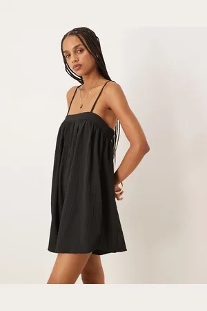 ASOS Playsuit med tynde stropper og mikrotekstur på brystet-Multifarvet