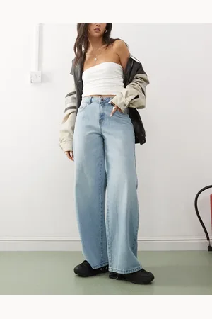 Noisy May Brandy - Forvaskede lyseblå jeans med mellemhøj talje i loose fit