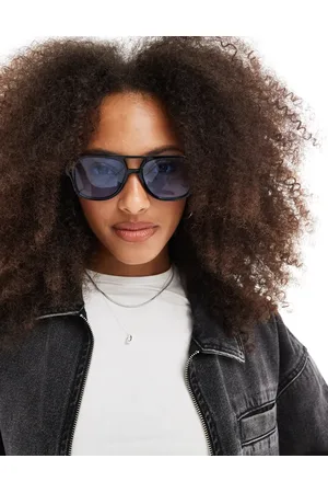 JJXX Sorte aviator-solbriller med blå glas