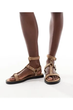 Bershka Sandfarvede gladiatorsandaler-Neutral