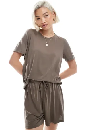 Pieces® Brun let blød T-shirt - Del af sæt