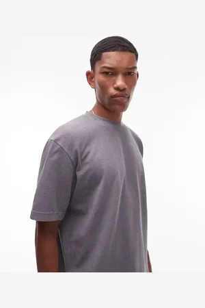 Topman Vasket koksgrå T-shirt med vaffeltekstur i firkantet pasform