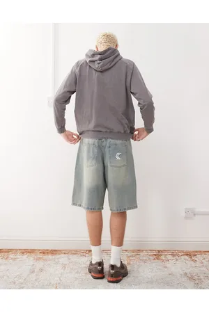 Karl Kani OG - Posede denim-jorts i afbleget