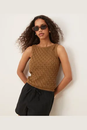 AWARE Brun hæklet tanktop