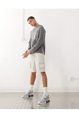 Karl Kani Forvaskede råhvide retro cargoshorts