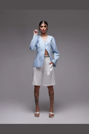 ASOS Hvide skræddersyede bermuda-shorts med vide ben