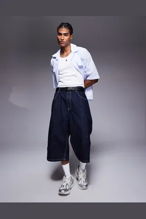 Bershka Mørkeblå oversized jorts