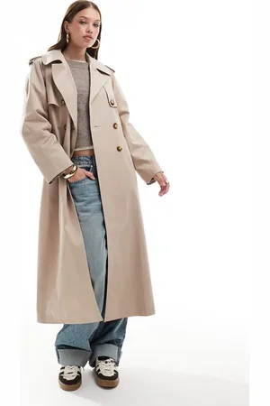 Miss Selfridge Traditionel og oversized trenchcoat i -Neutral