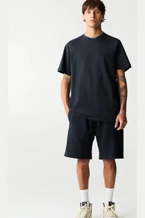 Pull&Bear Marineblåt sæt med shorts og T-shirt i Regular Fit