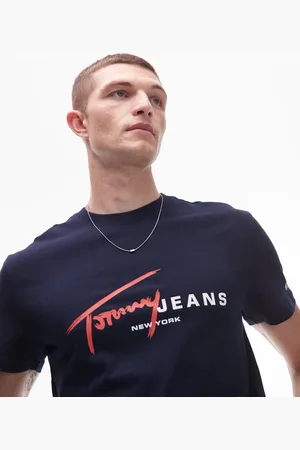 Tommy Hilfiger Marineblå og rød T-shirt med signaturlogo
