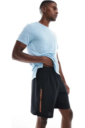 Under Armour Sorte vævede tech-shorts med tekstlogo