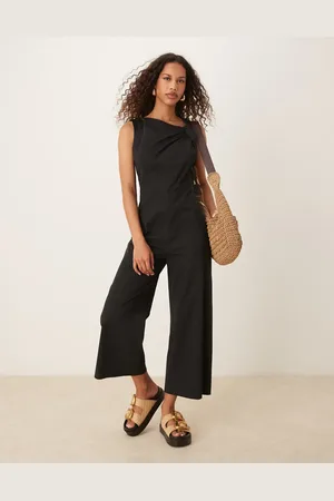 MANGO Vævet jumpsuit med knudedetalje på skulderen