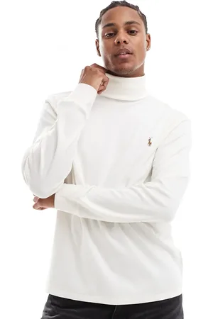 Ralph Lauren T-shirt med rullekrave og ikonlogo i pimabomuld