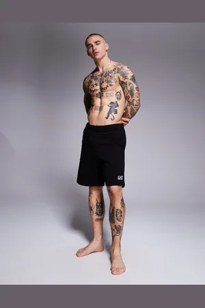 EA7 Armani - Marineblå joggingshorts med -logo
