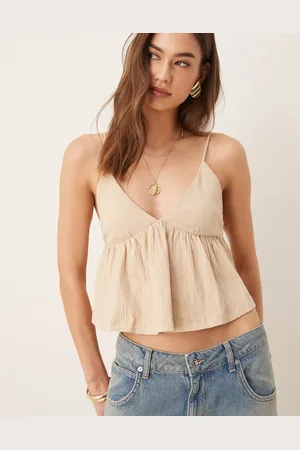ASOS Beige cami-top i krølstof