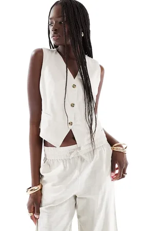 VERO MODA Beige skræddersyet habitvest - Del af sæt-Neutral