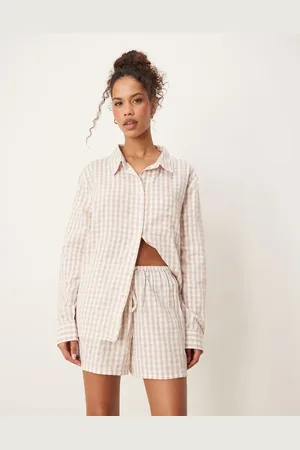 Luna Oversized pyjamasshorts i - Del af sæt-Neutral