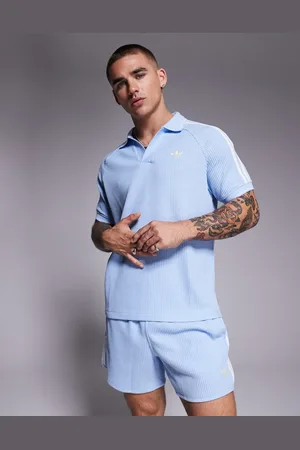adidas Blå polotrøje med vaffeltekstur
