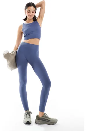 ONLY Sømløse indigoblå leggings - Del af sæt