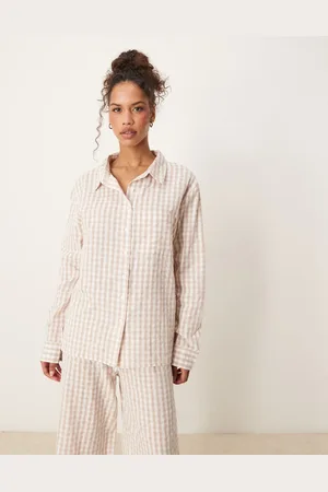 Luna Oversized pyjamasskjorte i - Del af sæt-Neutral