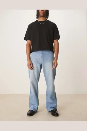 Reclaimed Afslappede bootcut-denimjeans med svaj i afbleget vask