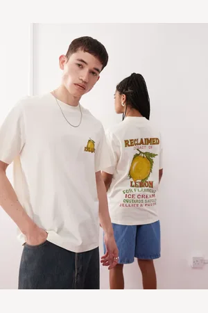 Reclaimed Unisex - T-shirt med citrongrafik i firkantet pasform