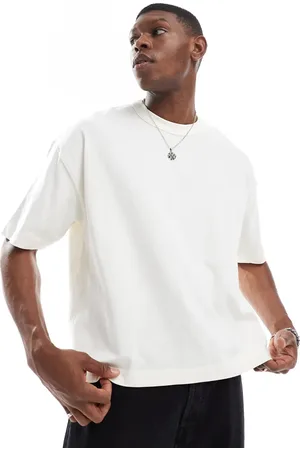 ASOS Cremehvid oversized T-shirt i kraftigt stof på 240 gsm