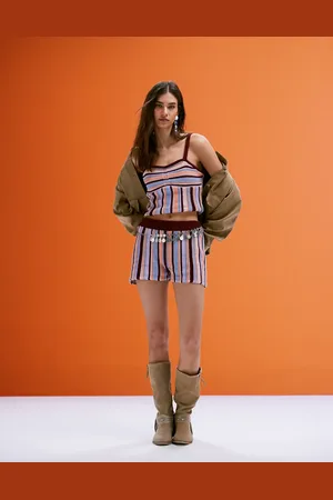 ASOS Hæklede og strikkede knicker-shorts med multifarvede striber-Multifarvet