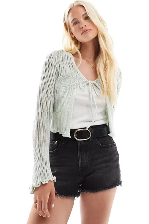 Cotton On Cotton On - Mintgrøn cardigan i hulstrik-Hvid