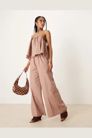 ASOS Gråbrunt multifunktionelt jumpsuit med dobbeltlag og vide ben