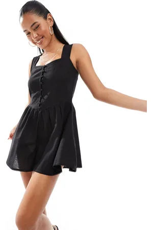 Brave Soul ærmeløst playsuit med knapdetalje