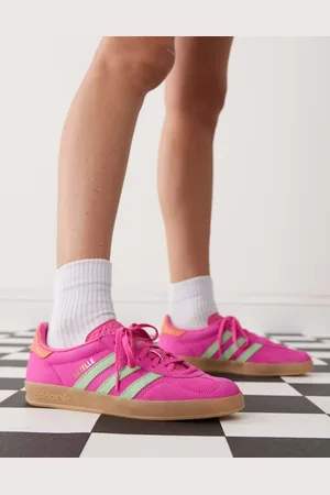 adidas Gazelle Indoor - Lyserøde sneakers med grønne striber