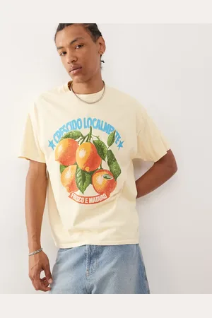 Reclaimed Oversized lysegul T-shirt med citronprint