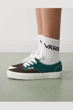 Vans Authentic - Tofarvede sneakers i grå og grøn med oversized snørebånd
