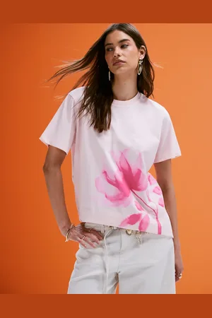 ASOS Oversized T-shirt med lyserødt rosenprint