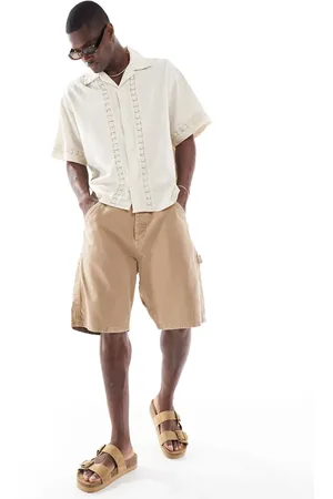JACK & JONES Lysebrune tømrershorts i baggy fit