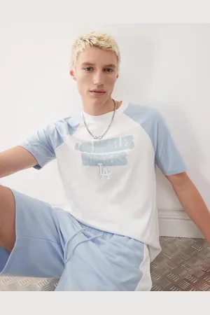 New Era LA Dodgers - Blå og multifarvet T-shirt med raglandetaljer - Del af sæt