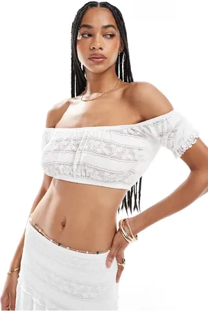 Pull&Bear Bardot-top i blondestof - Del af sæt