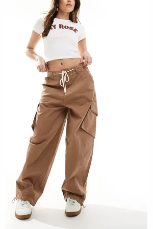 Stradivarius Brune cargobukser med ballonben