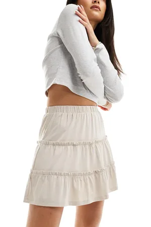 ASOS Lagdelt mininederdel-Neutral