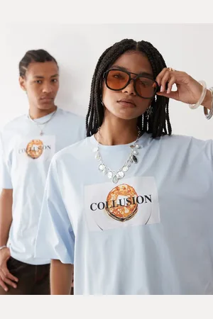 COLLUSION T-shirt med pandekageprint og firkantet skater-pasform